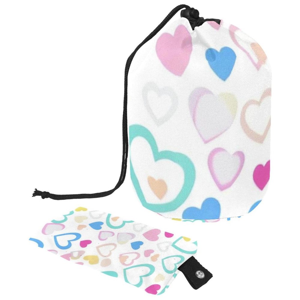 2PCS Art Love-118 Travel Cosmetic Bag Makeup Organizer: Stylish Bathroom Cases with Drawstring, Cylindrical & Small Toiletry Bag