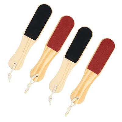 WOONEKY 4pcs Double Sided Wood Foot Files Dead Skin Remover Pedicure Rub Foot Tool Callus Remover Callus Treatment