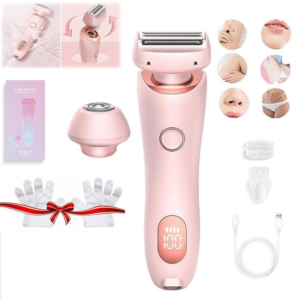 Razor for Women, 2-in-1 Women's Body Shaver, Waterproof Electric Razors, Electric Razors for Women