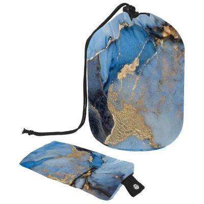 2PCS Colored Marble-384 Travel Cosmetic Bag: Your Ultimate Makeup Organizer & Bathroom Cases - With Drawstring, Cylindrical & Small Toiletry Bag