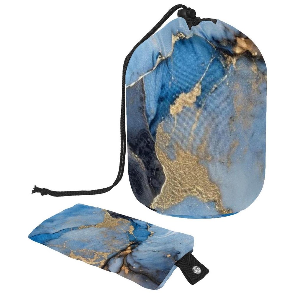 2PCS Colored Marble-384 Travel Cosmetic Bag: Your Ultimate Makeup Organizer & Bathroom Cases - With Drawstring, Cylindrical & Small Toiletry Bag