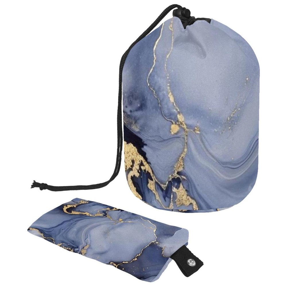 2PCS Retro Aesthetic Marble-275 Travel Cosmetic Bag Makeup Organizer, Drawstring Bathroom Cases - Cylindrical & Small Toiletry Bag