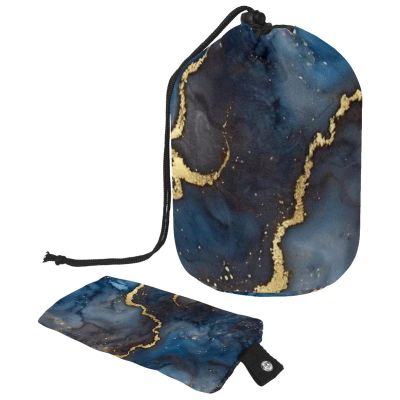 2PCS Colored Marble-412 Travel Cosmetic Bag: Your Ultimate Makeup Organizer & Bathroom Cases - With Drawstring, Cylindrical & Small Toiletry Bag