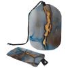 2PCS Colored Marble-390 Travel Cosmetic Bag Makeup Organizer: Stylish Bathroom Cases with Drawstring, Cylindrical & Small Toiletry Bag view 1