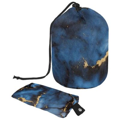 2PCS Colored Marble-392 Travel Cosmetic Bag: Your Ultimate Makeup Organizer & Bathroom Cases - With Drawstring, Cylindrical & Small Toiletry Bag