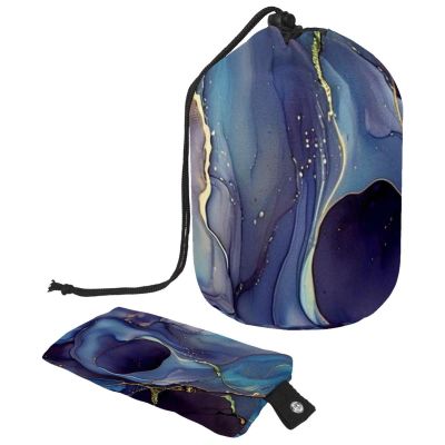 2PCS Colored Marble-408 Travel Cosmetic Bag: Your Ultimate Makeup Organizer & Bathroom Cases - With Drawstring, Cylindrical & Small Toiletry Bag