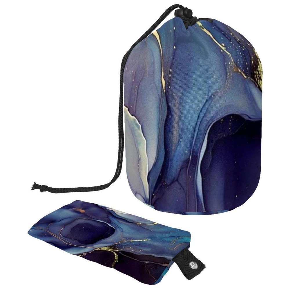 2PCS Colored Marble-411 Travel Cosmetic Bag Makeup Organizer, Drawstring Bathroom Cases - Cylindrical & Small Toiletry Bag