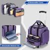 BAFASO Rolling Tattoo Case with 3 Removable Pouches and Detachable Dolly, Tattoo Travel Case for Stencil Printer and Supplies (Patented), Purple view 2