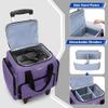 BAFASO Rolling Tattoo Case with 3 Removable Pouches and Detachable Dolly, Tattoo Travel Case for Stencil Printer and Supplies (Patented), Purple view 3
