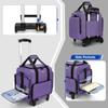 BAFASO Rolling Tattoo Case with 3 Removable Pouches and Detachable Dolly, Tattoo Travel Case for Stencil Printer and Supplies (Patented), Purple view 4