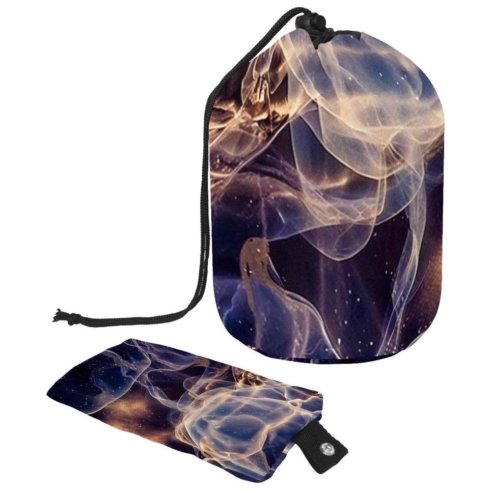 2PCS Marble Texture-334 Travel Cosmetic Bag Makeup Organizer: Stylish Bathroom Cases with Drawstring, Cylindrical & Small Toiletry Bag