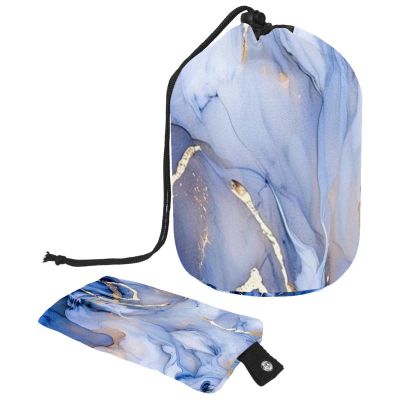 2PCS Art Marble-251 Travel Cosmetic Bag Makeup Organizer, Drawstring Bathroom Cases - Cylindrical & Small Toiletry Bag