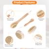 4 Pcs Dry Brush Set, Dry Brushing Body Brush for Lymphatic Drainage, Dry Brush for Body Lymphatic Drainage, Dry Body Brush, Body Dry Brush, Skin Brush for Dry Brushing, Dry Brushes view 2