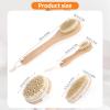 4 Pcs Dry Brush Set, Dry Brushing Body Brush for Lymphatic Drainage, Dry Brush for Body Lymphatic Drainage, Dry Body Brush, Body Dry Brush, Skin Brush for Dry Brushing, Dry Brushes view 4