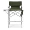 Athena Collection 44.5" Tall Directors Chair, Folding Makeup Artist Chair with Side Table Cup Holder Pocket Footrest, Outdoor Portable High Chair Barber Chair Supports 250LBS, Green view 1