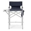 Athena Collection 44.5" Tall Directors Chair, Folding Makeup Artist Chair with Side Table Cup Holder Pocket Footrest, Outdoor Portable High Chair Barber Chair Supports 250LBS, Blue view 1
