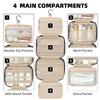 BAGAIL Hanging Toiletry Bag for Women Water-resistant Cosmetic Bag Large Capacity Travel Makeup Organizer for Full-Sized Travel Essentials(Standard, Black) view 4