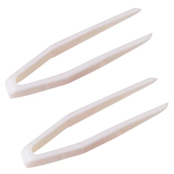 50 Pcs Mini Plastic Tweezers Contact Lens Clip Beauty Tweezers Makeup Tool Hair Removal for Double Eyelid Stickers Hand ToolsWhite