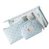 3 Pieces Makeup Bag Multifunctional Portable Clear PVC Travel Cosmetic Toiletry Organizer Bag for Women and Girls, Blue view 1