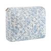 HHQQWZ Makeup Bag Travel Cosmetic Bag for Women Girls, Zipper Make Up Pouch, Floral Flowers Toiletry Organizer Makeup, Portable Storage Cosmetic Travel Cloth Bag (L/Blue Floral) view 1