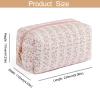 HHQQWZ Makeup Bag Travel Cosmetic Bag for Women Girls, Zipper Make Up Pouch, Floral Flowers Toiletry Organizer Makeup, Portable Storage Cosmetic Travel Cloth Bag (2 Pack (L+S)/Pink Floral) view 4