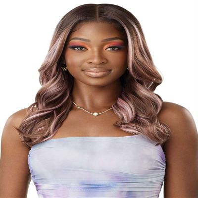 Outre Airtied 100% Fully Hand-Tied Wig - Human Hair Blend - Natural Wave 20" (DR2/CREAMY TOFFEE)