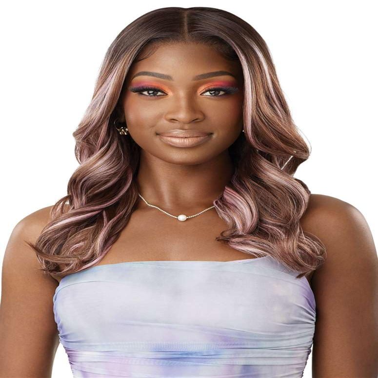 Outre Airtied 100% Fully Hand-Tied Wig - Human Hair Blend - Natural Wave 20" (DR2/CREAMY TOFFEE)