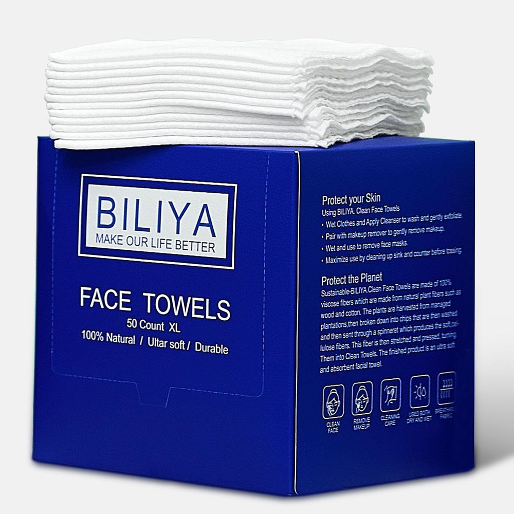 Disposable face towel XL,face cleaning wipes,makeup wipes,towels,Ultra Soft 10 x 12 inches 100 ct, 2 pack