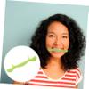 SOESFOUFU Smile Practice Tool Silicone Mouth Muscle Trainer for Stuttering and Speech Clarity Ergonomic Design Portable Exerciser for Cheeks and Chin Green view 3