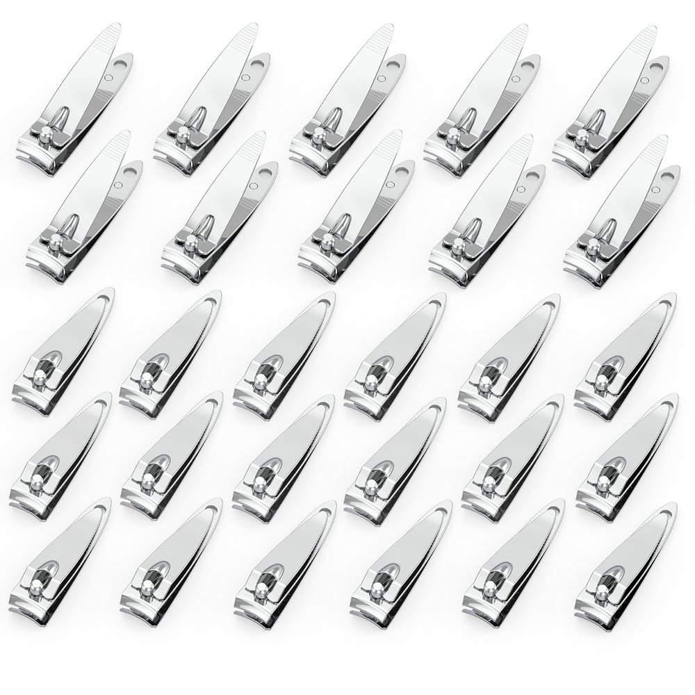 200 Pieces Nail Clippers Flat Toenail Clippers Stainless Steel Toenail Clippers Manicure Pedicure Sturdy Trimmer Set for Men and Women