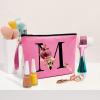 Vavabox A-Z Personalized Makeup Bag, Birthday Gifts for Women Mom, Gifts for Best Friend, Bride Bridesmaid Cosmetic bag (M, Peach) view 4