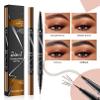 2024 New Magically Eyebrow Pencil with 4 Tip Brow Pen and Ultra-Precise Brow Pencil, Waterproof Sweat-Proof Magically Eyebrow Pencil Microblading Eyebrow Pencil for Natural Makeup (Dark Brown) view 2