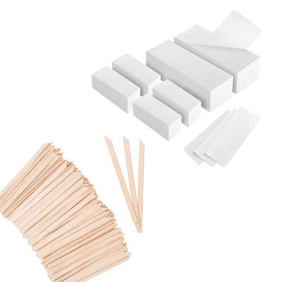 600-Count Non Woven Wax Strips and 1000pcs Wooden Small Wax Sticks