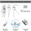 30 Pieces Nail Clippers Flat Toenail Clippers Stainless Steel Toenail Clippers Manicure Pedicure Sturdy Trimmer Set for Men and Women view 2