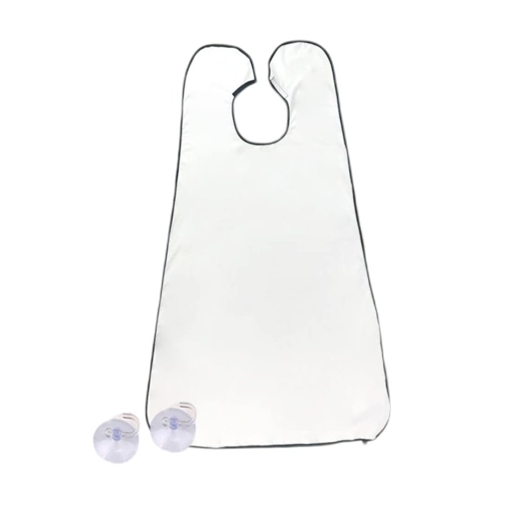 Beard Shaving Bib Non Stick Hair Catcher Apron Transparent Suction Cup Hook Shaving Apron with 2 Suction Cups Grooming Cape for Men 130 * 80cm.