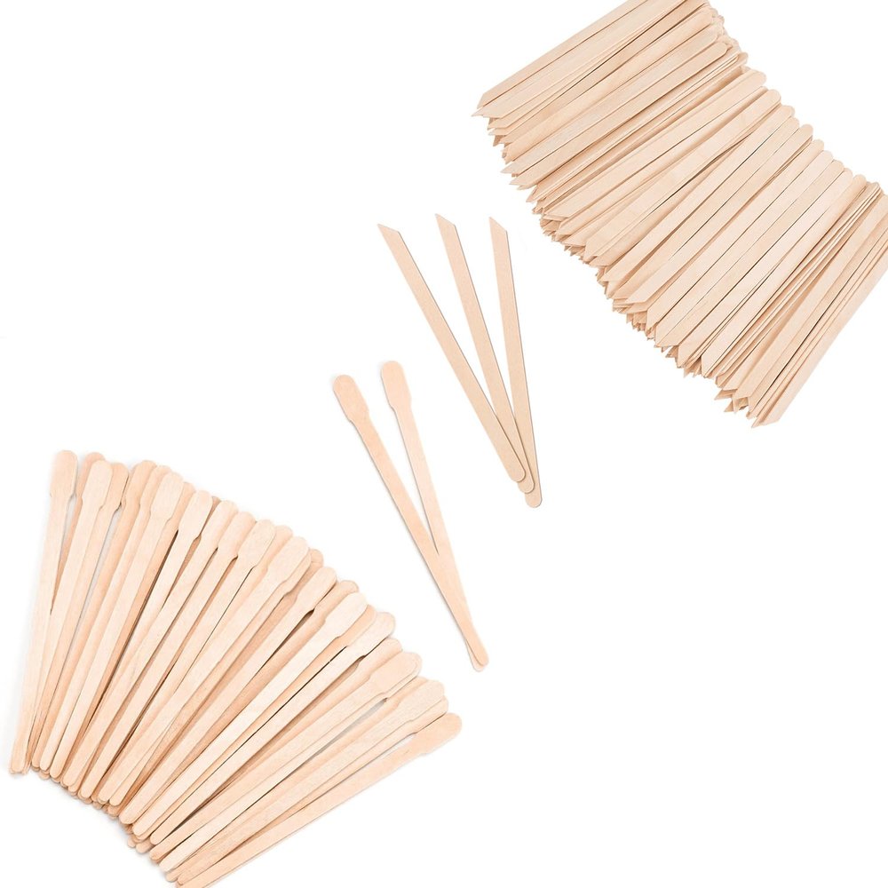 1200 Pcs Eyebrow Wax Sticks and 1000pcs Wooden Small Wax Sticks