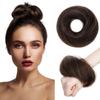 TESSHAIR Human Hair Messy Bun, 100% Real Hair Bun Extensions for Women,Natural Wavy,1 Count#-02 Dark Brown view 1