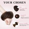TESSHAIR Human Hair Messy Bun, 100% Real Hair Bun Extensions for Women,Natural Wavy,1 Count#-02 Dark Brown view 2