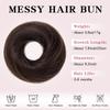 TESSHAIR Human Hair Messy Bun, 100% Real Hair Bun Extensions for Women,Natural Wavy,1 Count#-02 Dark Brown view 4
