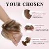 TESSHAIR Human Hair Messy Bun, 100% Real Hair Bun Extensions for Women,Natural Wavy,1 Count#-4P27 Medium Brown & Dark Blonde view 2