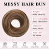 TESSHAIR Human Hair Messy Bun, 100% Real Hair Bun Extensions for Women,Natural Wavy,1 Count#-4P27 Medium Brown & Dark Blonde view 4