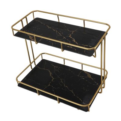 2 Tier Bathroom Counter Organizer, Kitchen Rack Standing Shelf, Multipurpose Makeup Organizer Countertop for Dressing Table Kitchen, Skincare Storage Tray