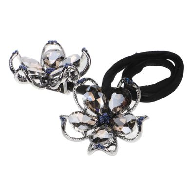 FOMIYES Rhinestone Flower Hair Bun Maker Updo Tool for Elegant Chignons and Stylish Buns Handwoven Crystal Hair Accessory for Women for Special Occasions