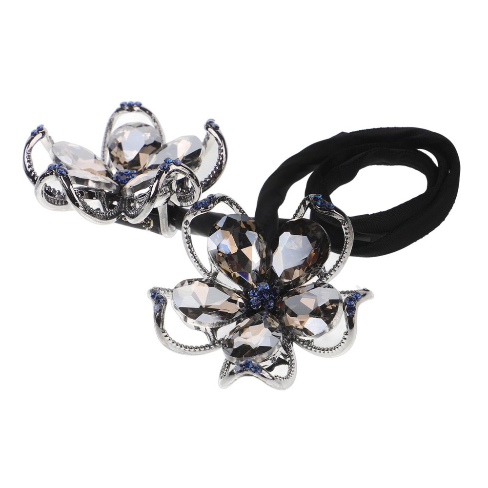 FOMIYES Rhinestone Flower Hair Bun Maker Updo Tool for Elegant Chignons and Stylish Buns Handwoven Crystal Hair Accessory for Women for Special Occasions