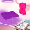 2 Pack Silicone Makeup Brush Cleaner Pad with Suction Cup, 8 Textures, Stable, YalsFTY Makeup Brush Cleaning Mat with Suction Cup (Rose and Purple) view 2