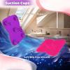 2 Pack Silicone Makeup Brush Cleaner Pad with Suction Cup, 8 Textures, Stable, YalsFTY Makeup Brush Cleaning Mat with Suction Cup (Rose and Purple) view 3