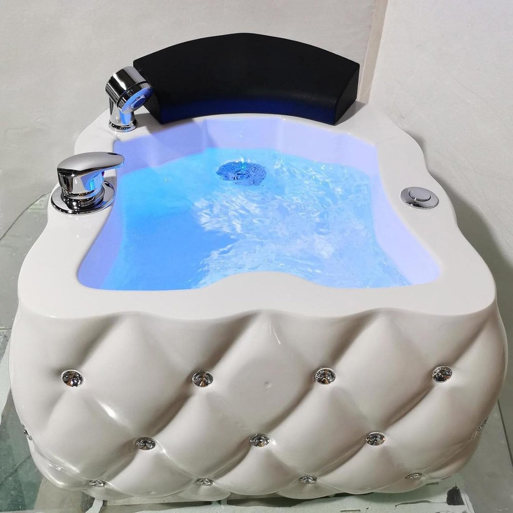 Acrylic Massage Footbath Salon Massage Equipment Footbath can Automatically Drain and Adjust Hot and Cold Water Massager Foot Soaking Bath Basin Feet with Massage Acupoint