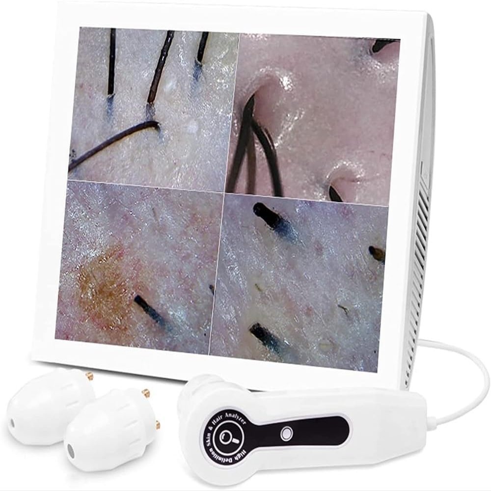 MAHWER Skin Hair Analyzer Built-in HD 15 Inch Flat Scalp Detector Smart Hair Follicles Hair Analyzer for Home Salon Shop
