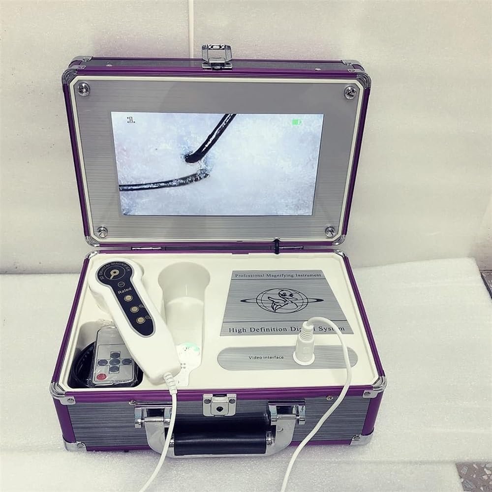 MAHWER Skin Diagnosis Hair Analyzer, 10.1inch Charging Skin Follicle Detector with 4 Spectrum Detection, Support Image Freeze Zoom Function