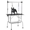 Heavy-Duty Stainless Steel Pet Grooming Table, Adjustable Arm, Non-Slip Rubber Surface, Foldable for Easy Storage, Includes Storage Basket and Noose view 2